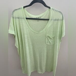 Lime linen tee